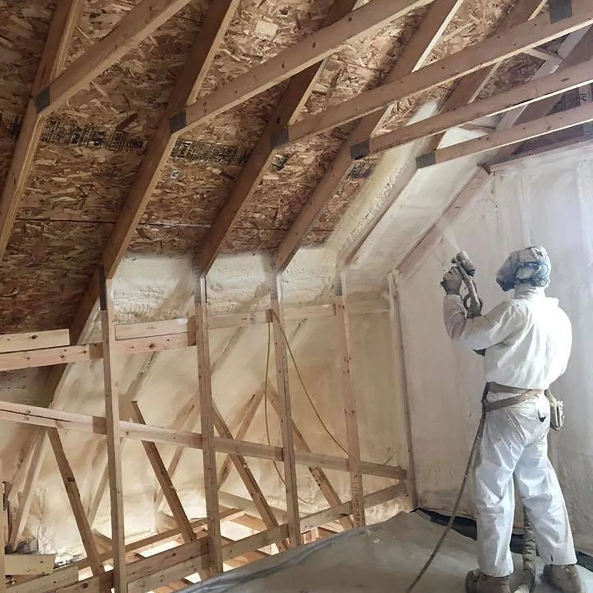 Spray foam insulation